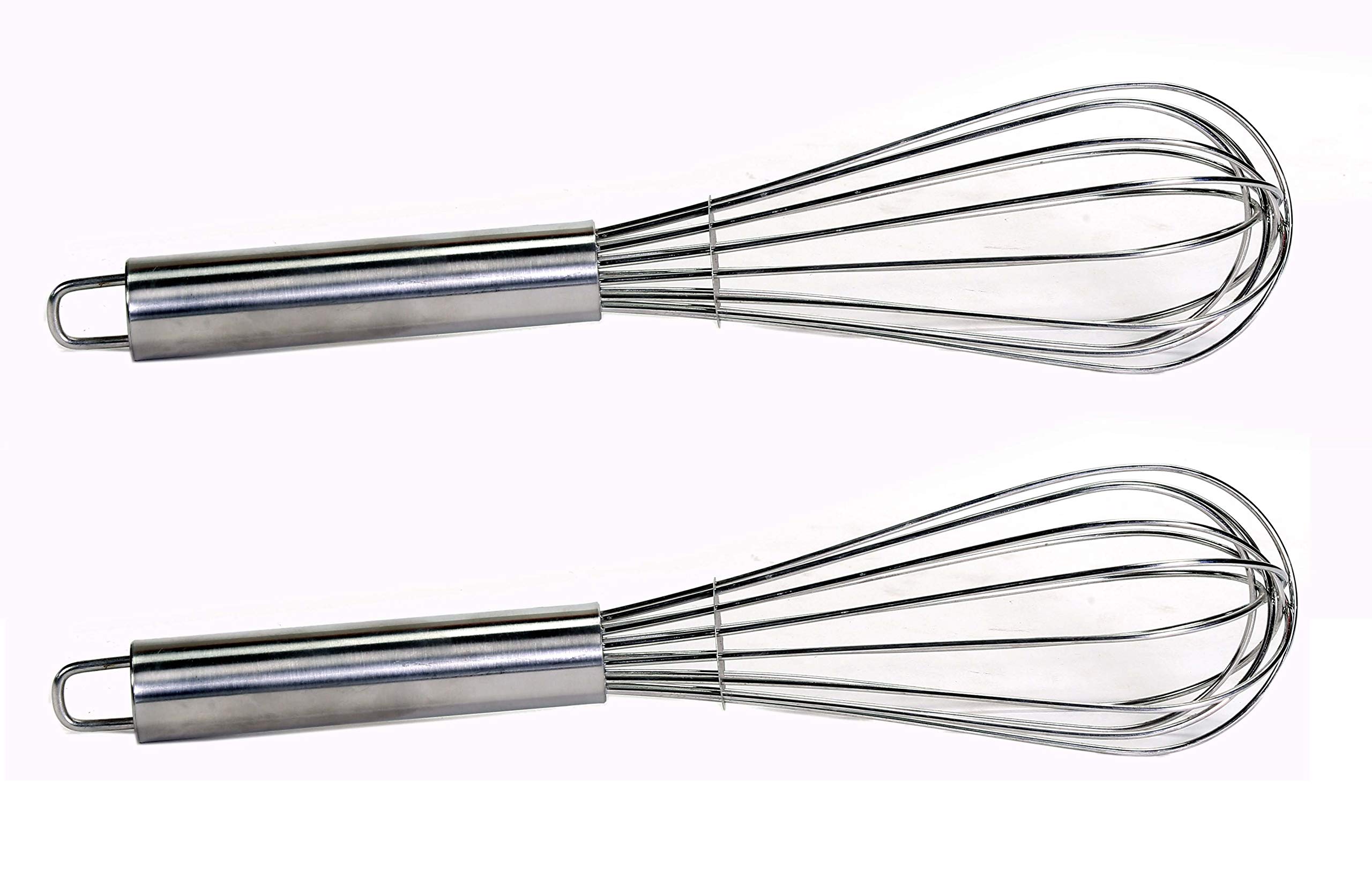 KOWS Stainless Steel Hand Blender Mixer Prime Whisk with Pipe Handle 25 cm (Pack of 2)