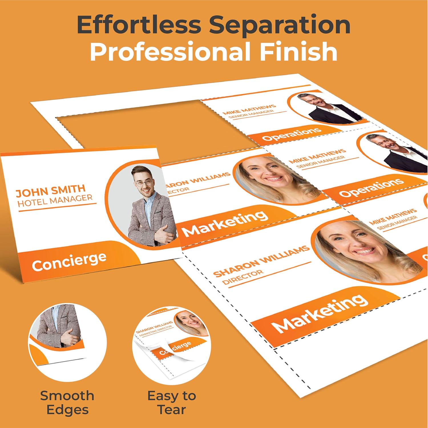 240 Customizable Name Badge Inserts 4x3 inch | White Printable Name Tag Inserts 3x4 inch | Compatible with Inkjet and Laser Printers with Easy Tear Paper - Image 5