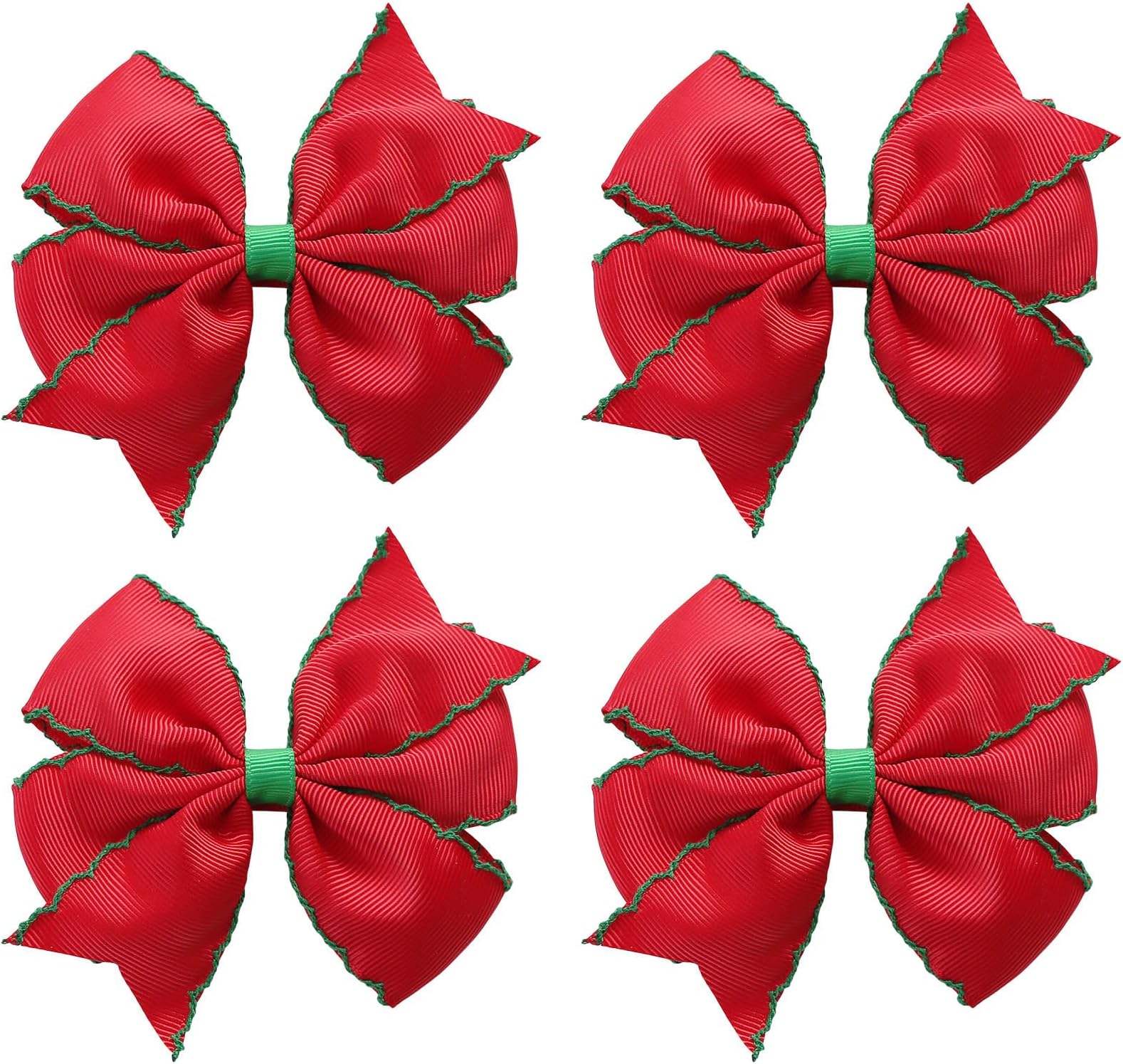 LuLu BeBe Girls Ivory Sweater -  Red & Green Christmas Bows