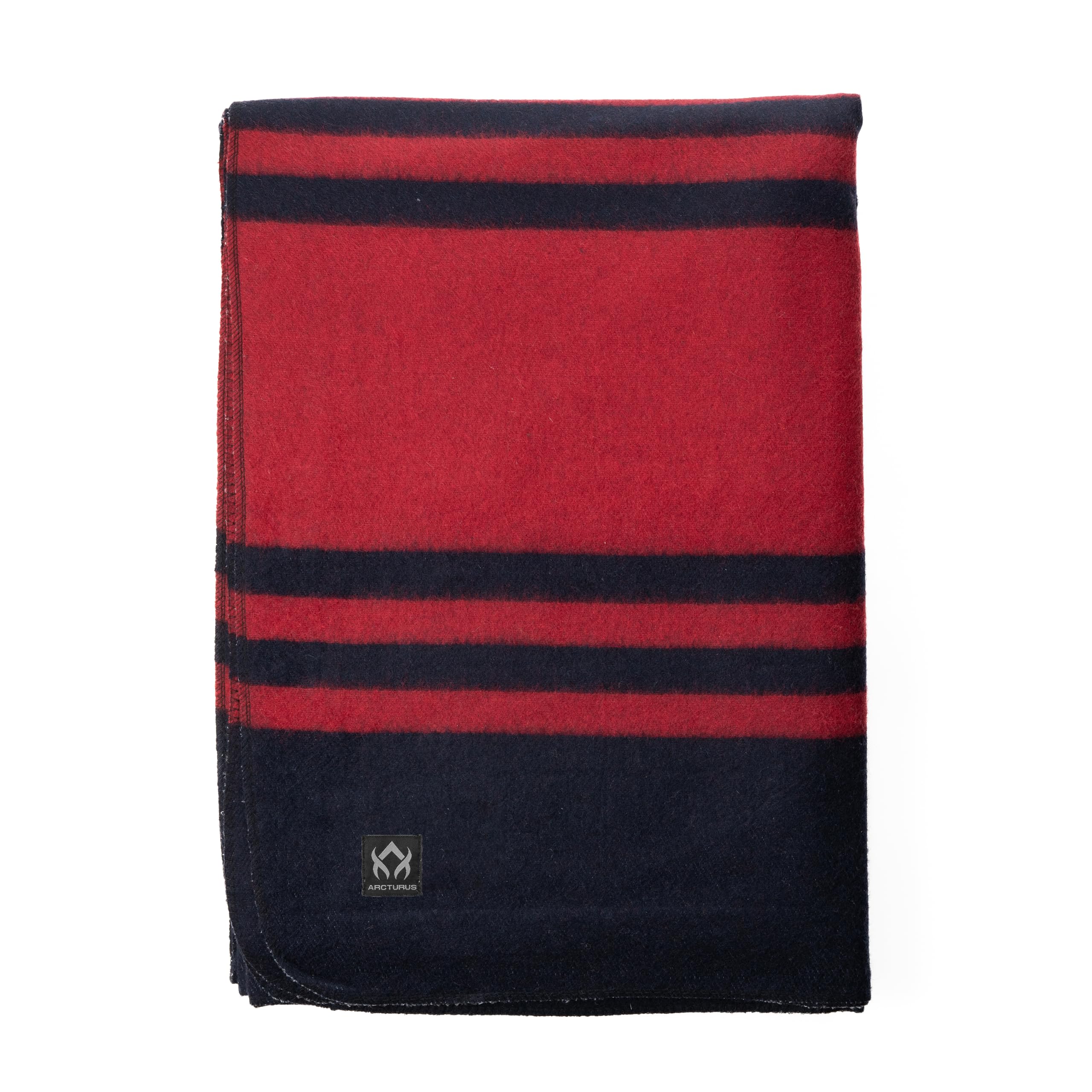 Arcturus Rainier Wool Throw Blanket – 50"x60" Throw for Sofa or Bed – Classic Heritage Striped Design – Perfect for Cozy Home Decor &amp; Outdoor Fire Pits (Lava Canyon)