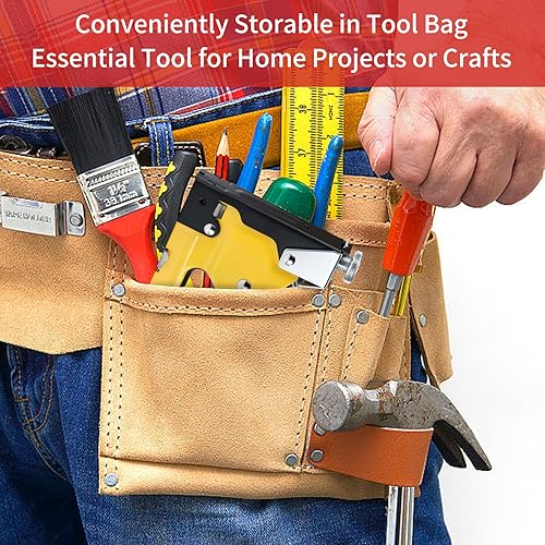 Miniatura 5 de AIBOVI Pistola grapadora 4 en 1 resistente, clavadora manual de tapicería, ajuste de potencia, para madera, manualidades, carpintería, decoración