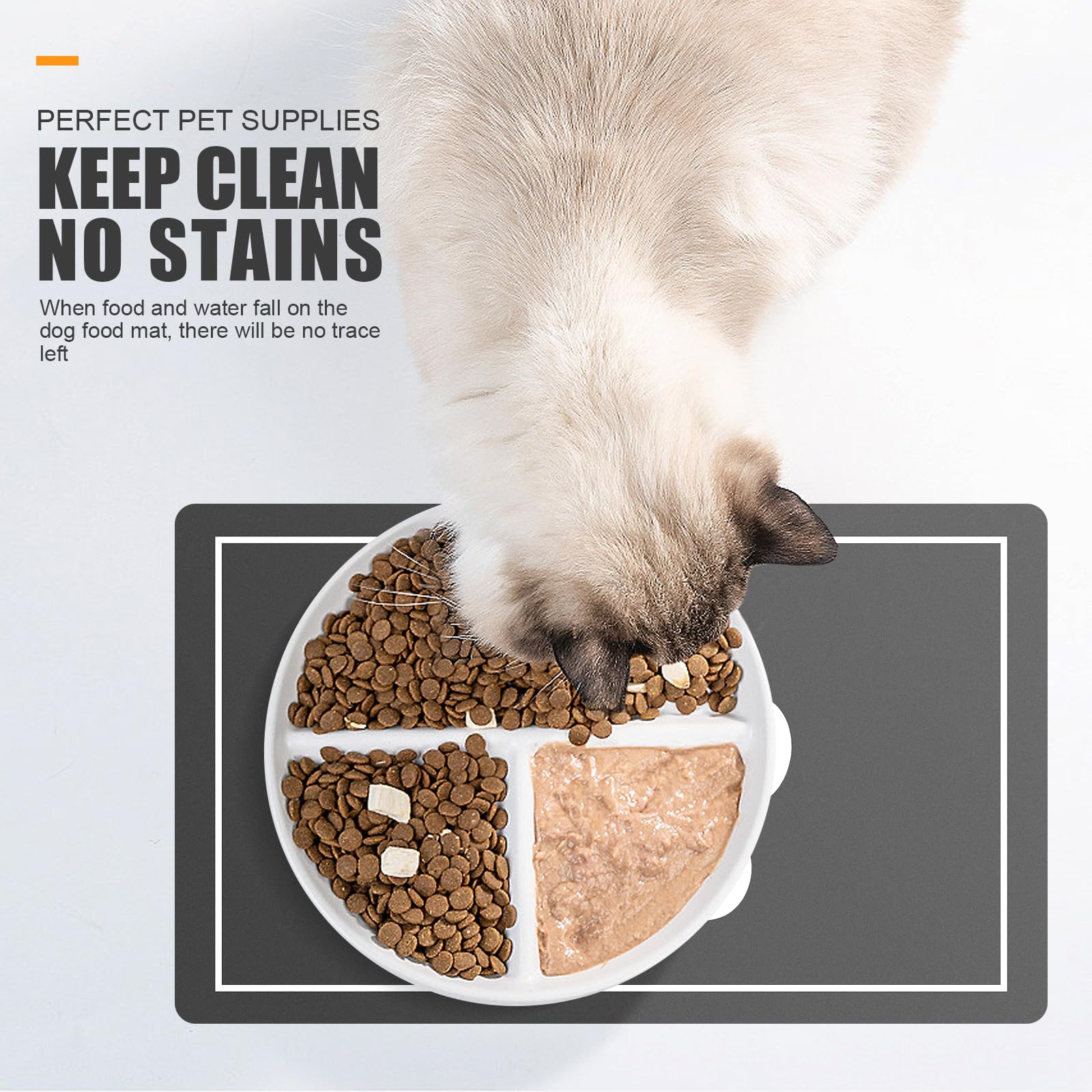 POUYRBA Absorbent Pet Feeding Mat – 12x19 Inch Dog Bowl Mat For Sloppy Drinkers