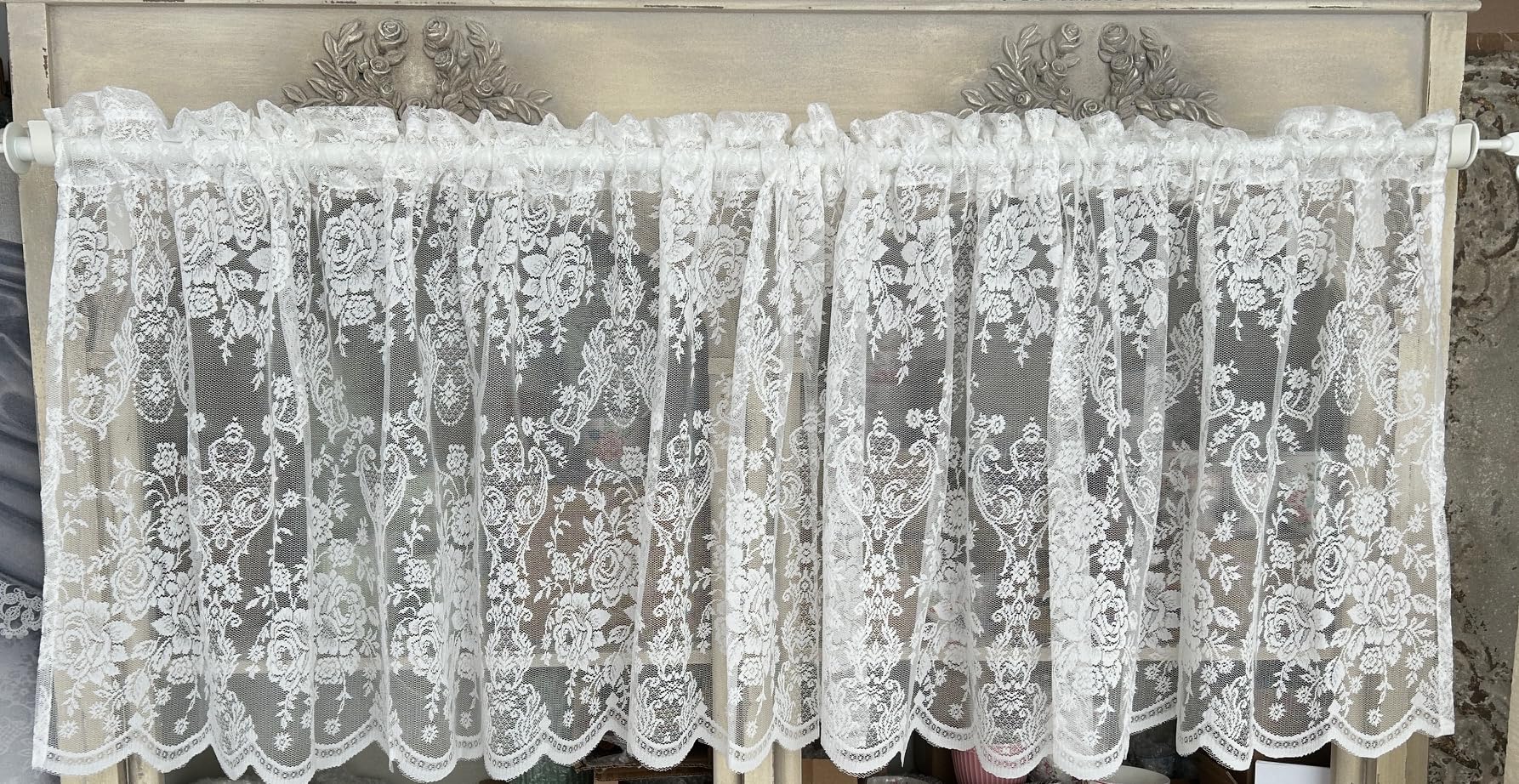 Rüschen Scheibengardine – Shabby Chic Weiß Mit Stickerei, Halbtransparent Für Fenster & Türen