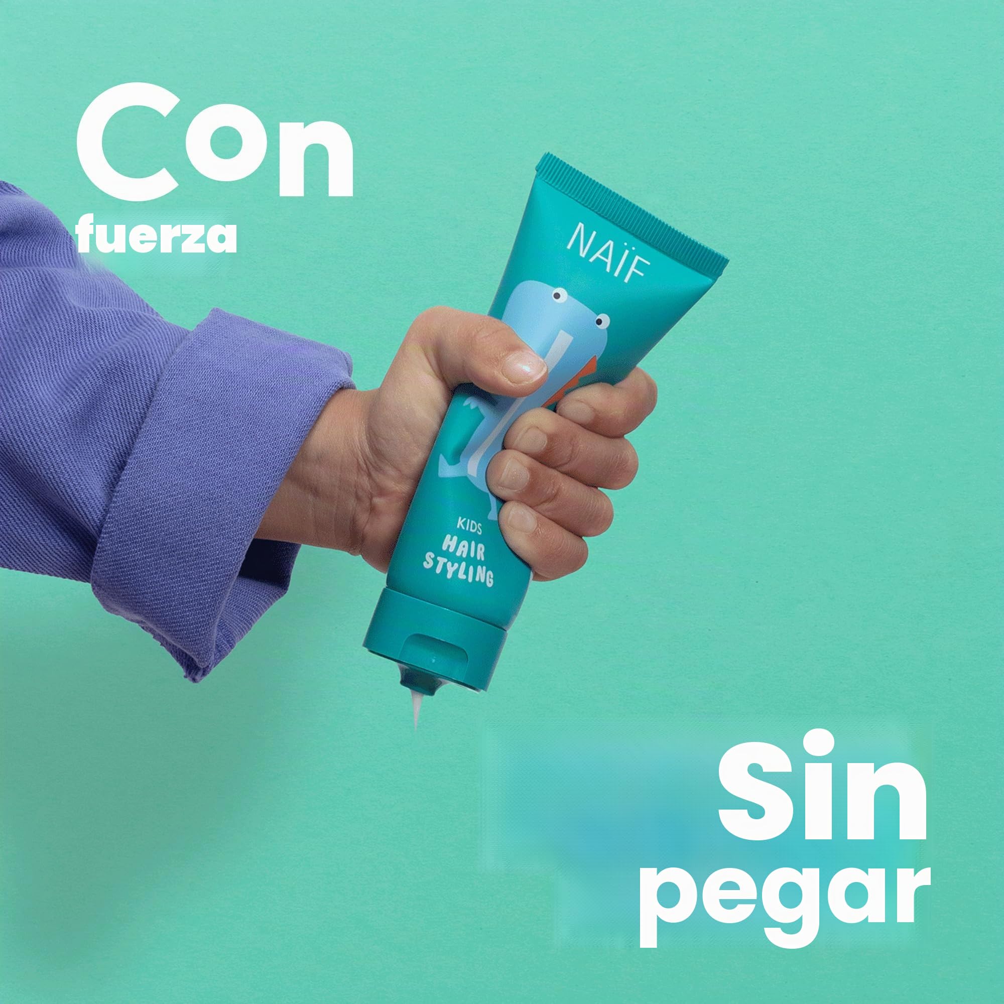 Naïf – Cera para niños a partir de 3 años – Gel de peinado fuerza media – Fórmula suave – 0% SLES – Testado dermatológicamente – Origen natural – 75 ml
