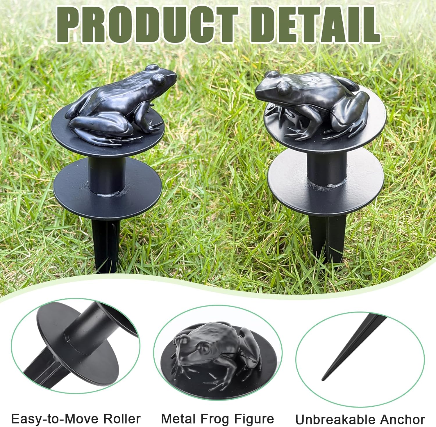 4 Pack Metal Garden Hose Guide Spike Decorative Watering Hose Guides Stakes Guards with Frog-Shaped Cast Iron for Lawn Yard Outside Plants Flower Beds Protection