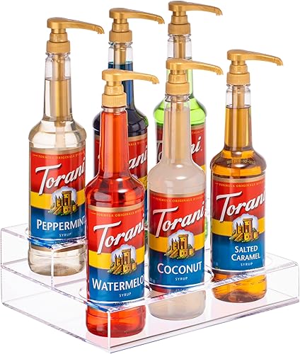 Miniatura 7 de Soporte de botella acrílico  Elevador de exhibición de vino  9 botellas, estante de 3 niveles  Soporte de exhibición para encimera de bar  Soporte