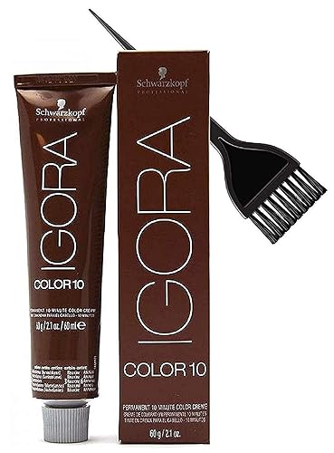 IGORA COLOR10 Tinte permanente para el cabello en crema de 10 minutos (con cepillo de tinte elegante), color 10 Ten tinte en crema para el cabello