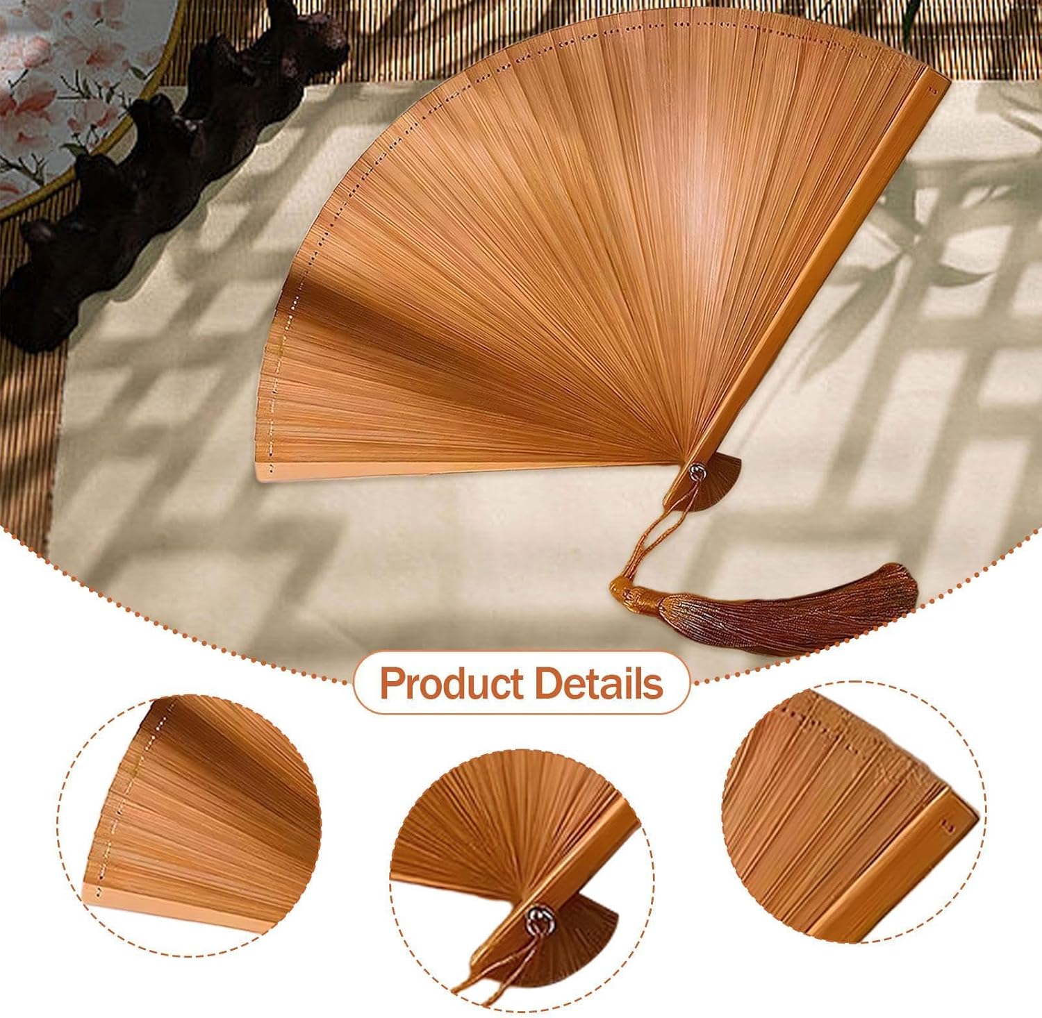 Bamboo Folding Fan for Women Classic Home Decoration for Wedding Dance Party Dancing Decoration
