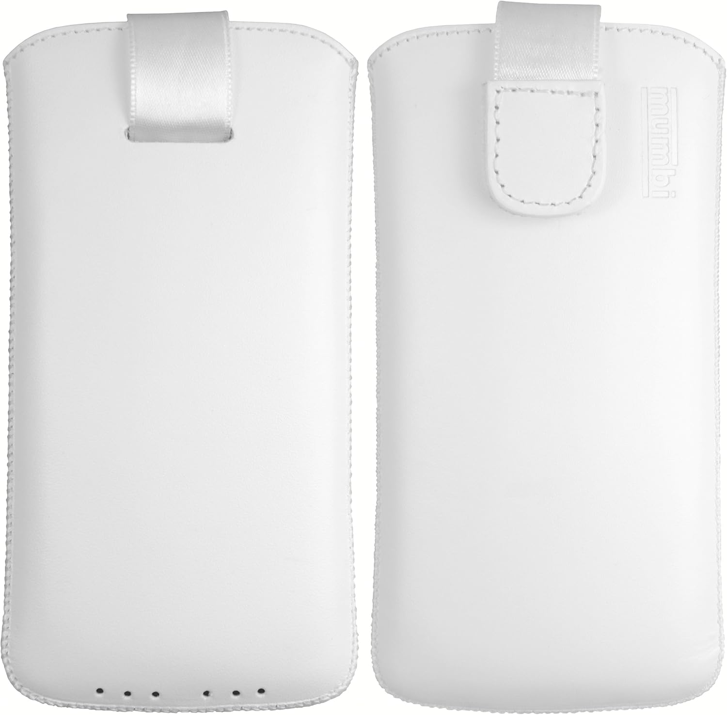 Genuine Leather Case Compatible with Google Pixel XL with Flap and Pull-Out Tab White