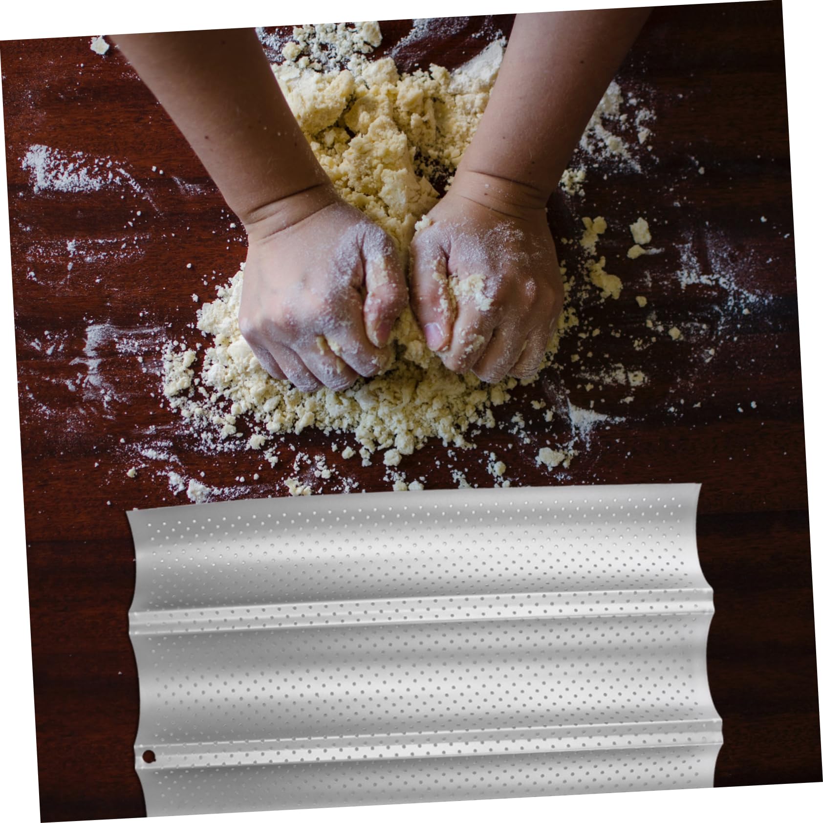 Mikinona 2 Stück 4-well Baguette Backform aus Edelstahl für Ofen