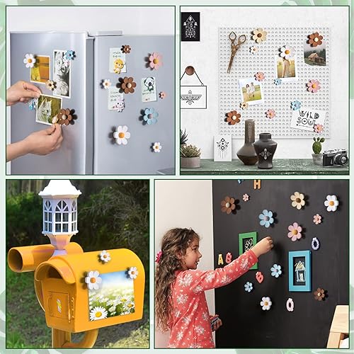 Miniatura 3 de 25 imanes de flores para refrigerador, mini imanes para refrigerador, bonitos imanes para casilleros, pizarras blancas, decoración de oficina en casa