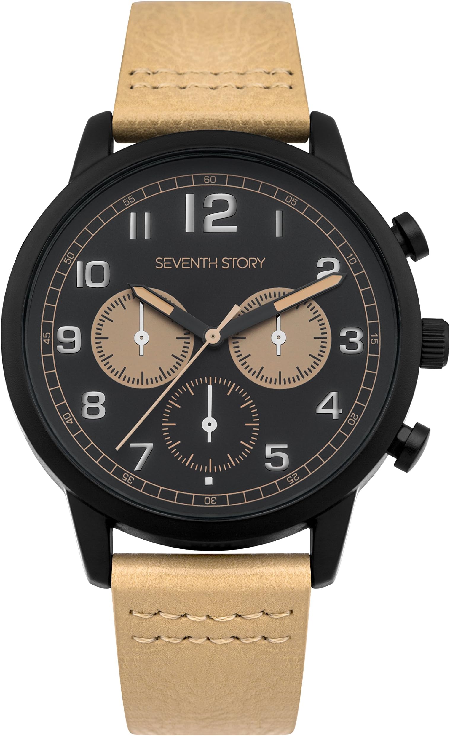 Seventh Story Mens Analogue Classic Quartz Watch with PU Strap SS024CB