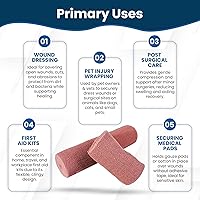 Vista 2 de JorVet Gasa marrón 100% algodón, suave y transpirable para el cuidado de heridas, apósitos de mascotas y uso médico, cómoda e ideal para curación