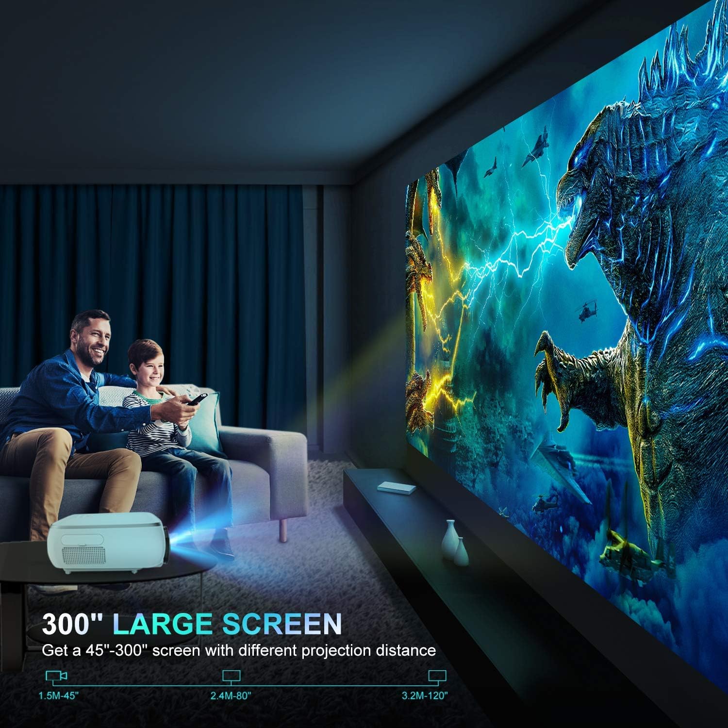 TOPTRO TR80 Projector projection distance guide