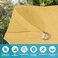 Vista 3 de Amagenix - Toldo tipo vela triangular para exteriores, toldo de sombra para exteriores, 10 x 10 x 14 pies, toldo con bloqueo UV para patio al aire