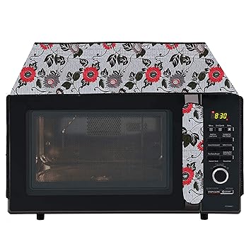 Wings Star Oven Top Cover for LG 21 Litre Convection Microwave Oven MC2146BP - Microwave Top Cover with 4 Utility Pockets and 1 Oven Handle Cover KUM21
