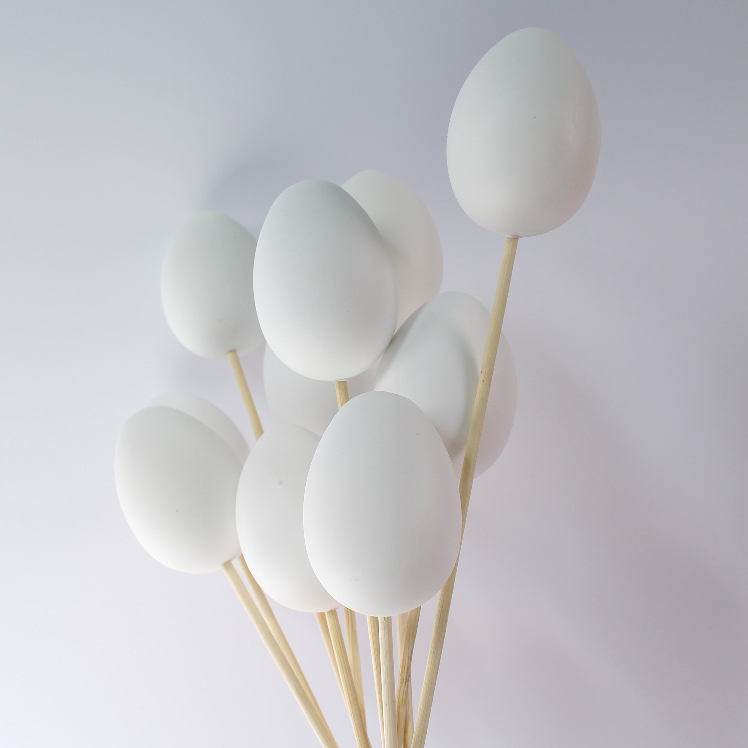 Plastic Hollow Eggs On Sticks White Easter Eggs to Decorate for Children - 10 Easter Crafts Hollow Eggs & Sticks for Easter Decorations Great for Marbling