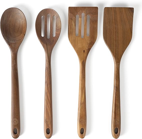 Martha Stewart Bainford 4-Piece Wooden Kitchen Tool Set - Walnut