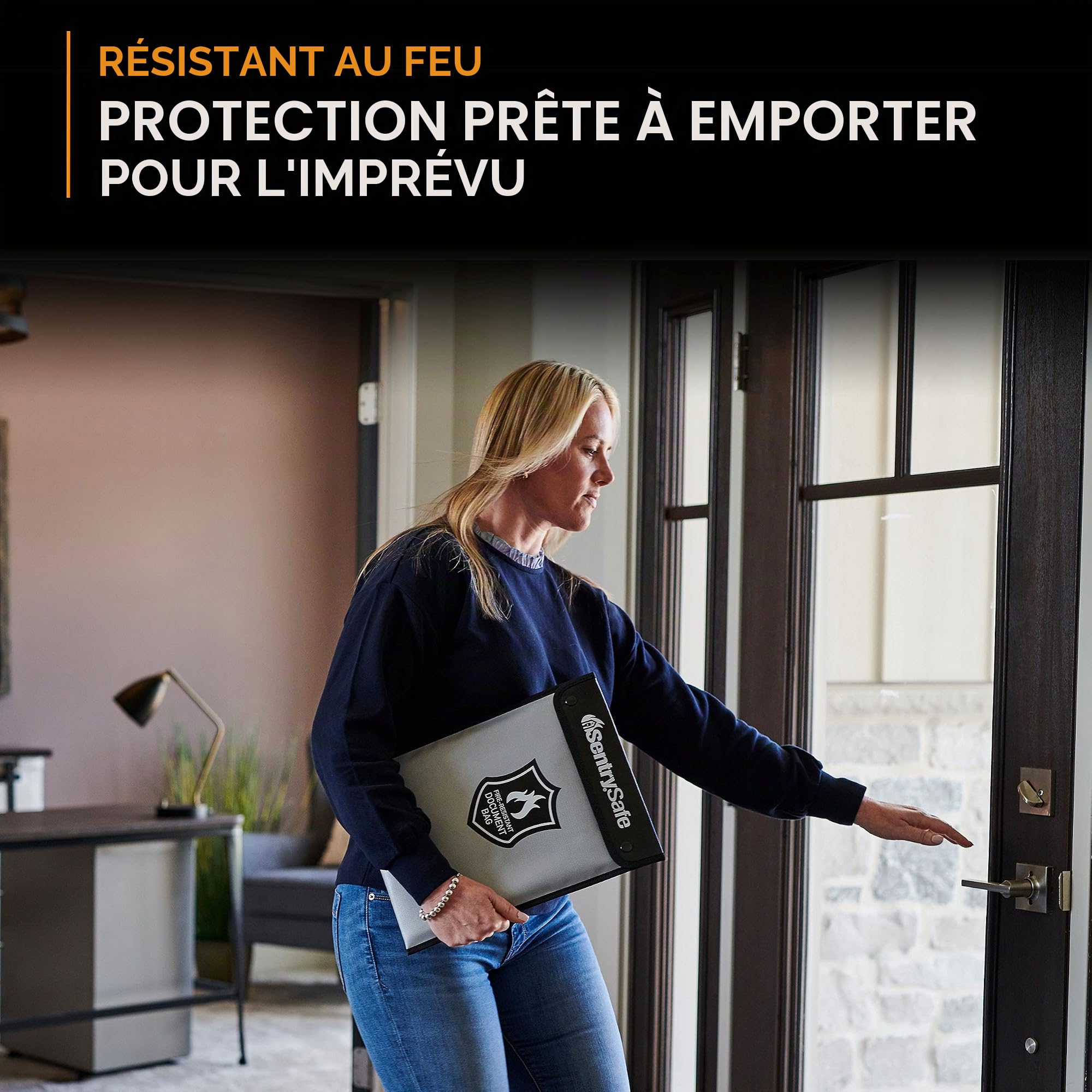 SentrySafe Sac résistant au feu et à l'eau avec fermeture éclair pour documents, 3,8 x 27,9 x 38,1 cm, FBWLZ0
