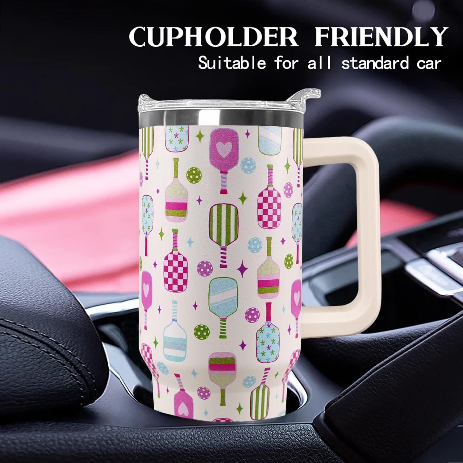 30 oz Pickleball Coffee Mug Vacuum Insulated Travel Tumbler with Handle, Lid & Straw - Perfect Pickleball Gifts for Players, Coaches, Lovers | Pickleball Accessories - Image 6