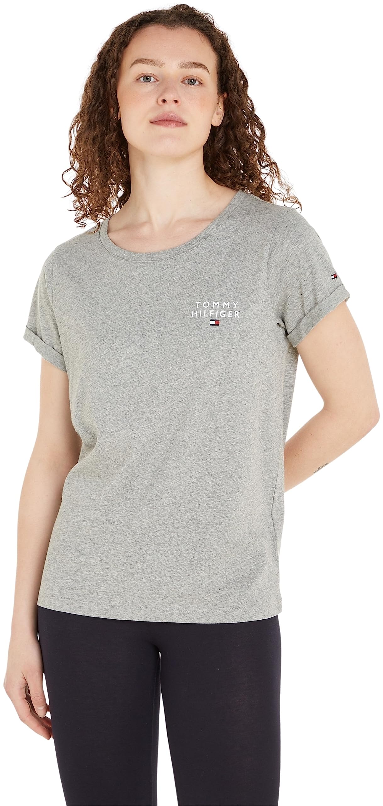 Tommy Hilfiger Women's   Grey Original Logo Lounge T-Shirt in Size M, BrandAlley
