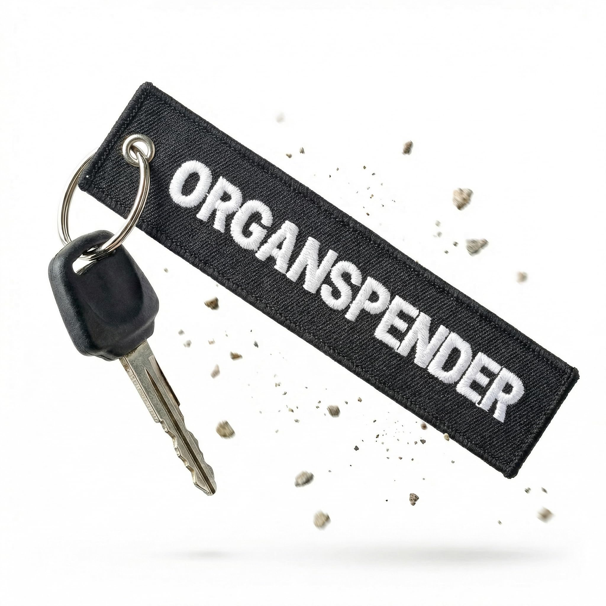 RENEGADE Biker Evolution - Motorfiets Sleutelhanger gemaakt van stof met sleutelring - geborduurd & krasbestendig (130 x 30 mm, zwart). Ideaal voor uw motorfiets, Classic., 130 x 30 mm