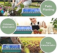 Vista 7 de Paquete de 2 bandejas de inicio con luz de crecimiento, kits de iniciación de semillas de 80 células con cúpula de humedad y base de germinación