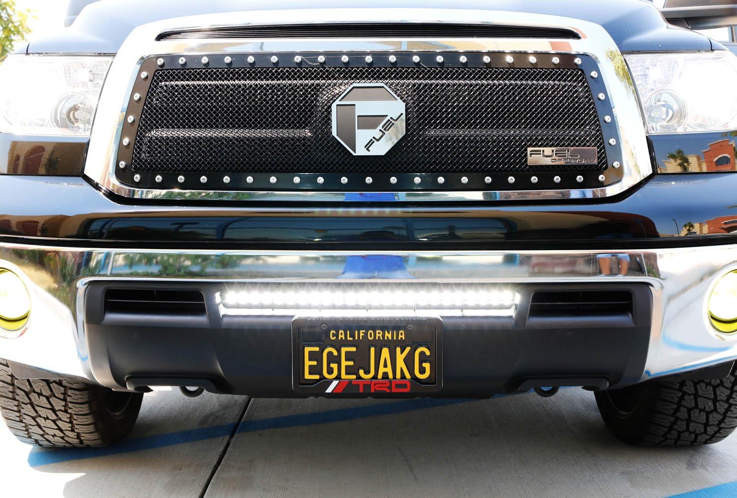 iJDMTOY Lower Bumper 25-Inch LED Light Bar Compatible with 07-13 Toyota Tundra (Pre-LCI), Includes 72W High Power LED Light Bar, Set of Hidden Lower Bumper Mount Brackets & On/Off Switch Wiring