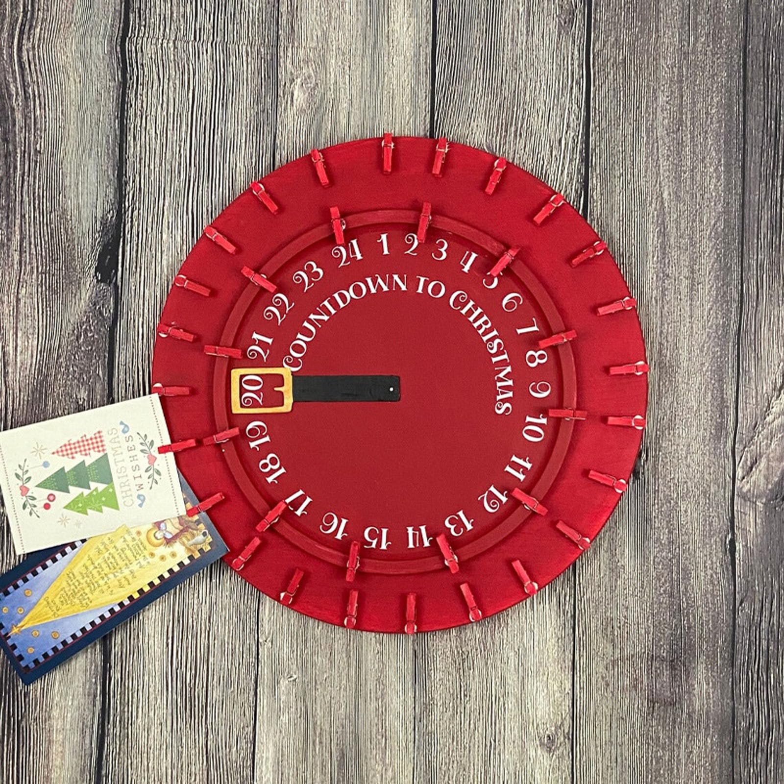 Ghirlande di biglietti di Natale, biglietti di decorazione di Natale, ghirlande, conto alla rovescia a tema Babbo Natale