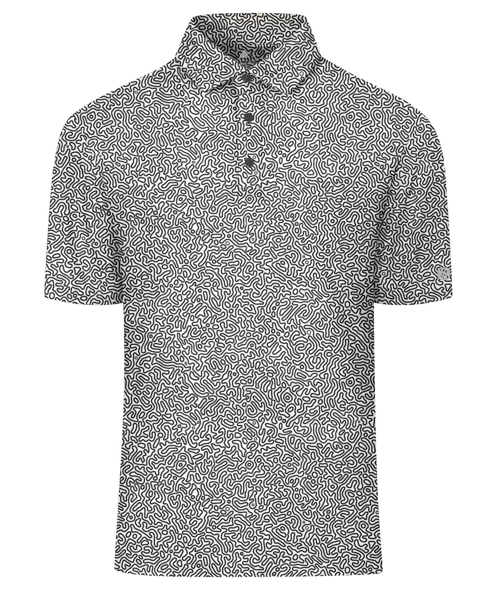 SwissWell Poloshirt Herren Kurzarm Golf Polo Shirt UPF50+ Atmungsaktiv Druck Polohemd Männer Schnelltrocknend Tennis Sommer Freizeit T-Shirt