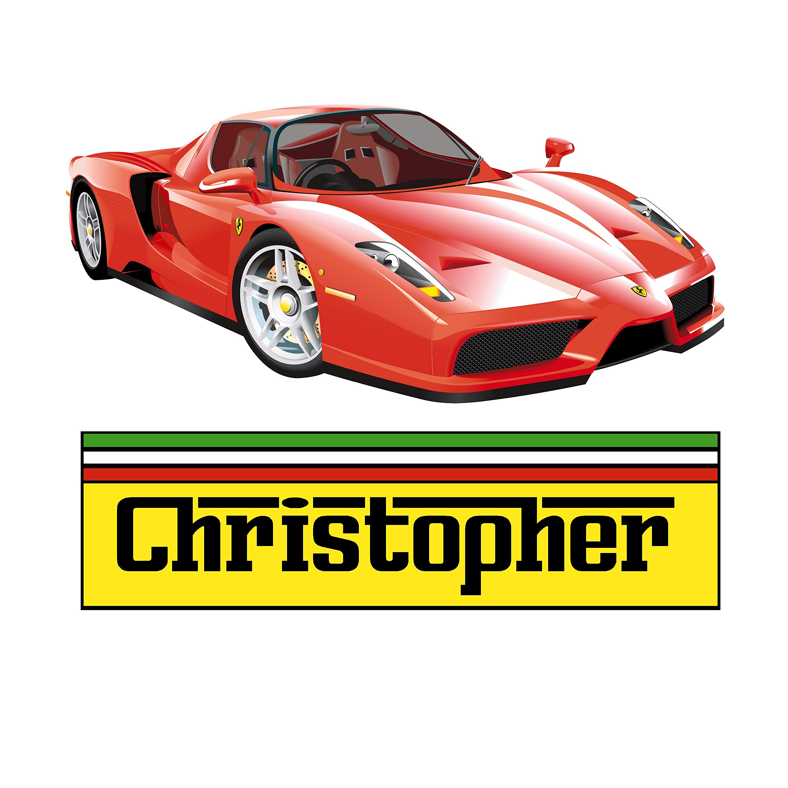 Custom Personalised Ferrari Sports Car Bedroom Nursery Wall Sticker Decal