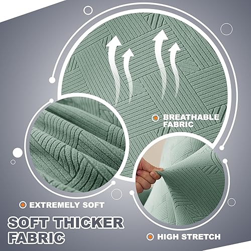 Miniatura 2 de JIVINER Fundas súper elásticas para silla, 1 pieza, universales, de jacquard, para sillón, con cuadros pequeños, con parte inferior elástica (tamaño