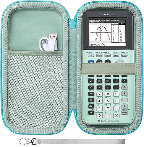 Vista 19 de LTGEM - Funda compatible con calculadora gráfica Texas Instruments TI-84 Plus CE/TI-84 Plus/TI-Nspire CX II CAS/TI-Nspire CX II/TI-83 Negro
