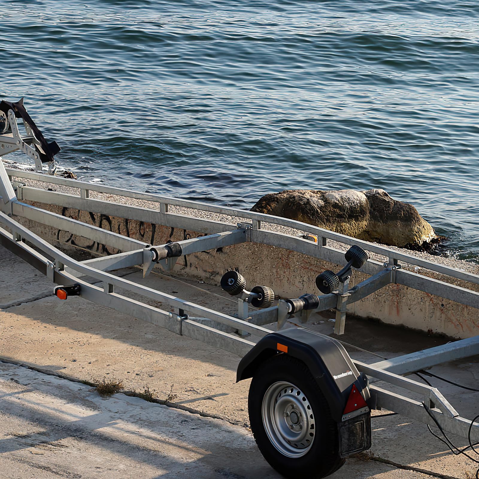 LYCN 4 Stück Schwerlast Bootstrailer Rollen, 19 cm Bootstrailer Kielrollen aus Gummi, Bugrollen für Bootsanhänger, Ersatzteile Trailerrollen Zubehör (Schwarz)