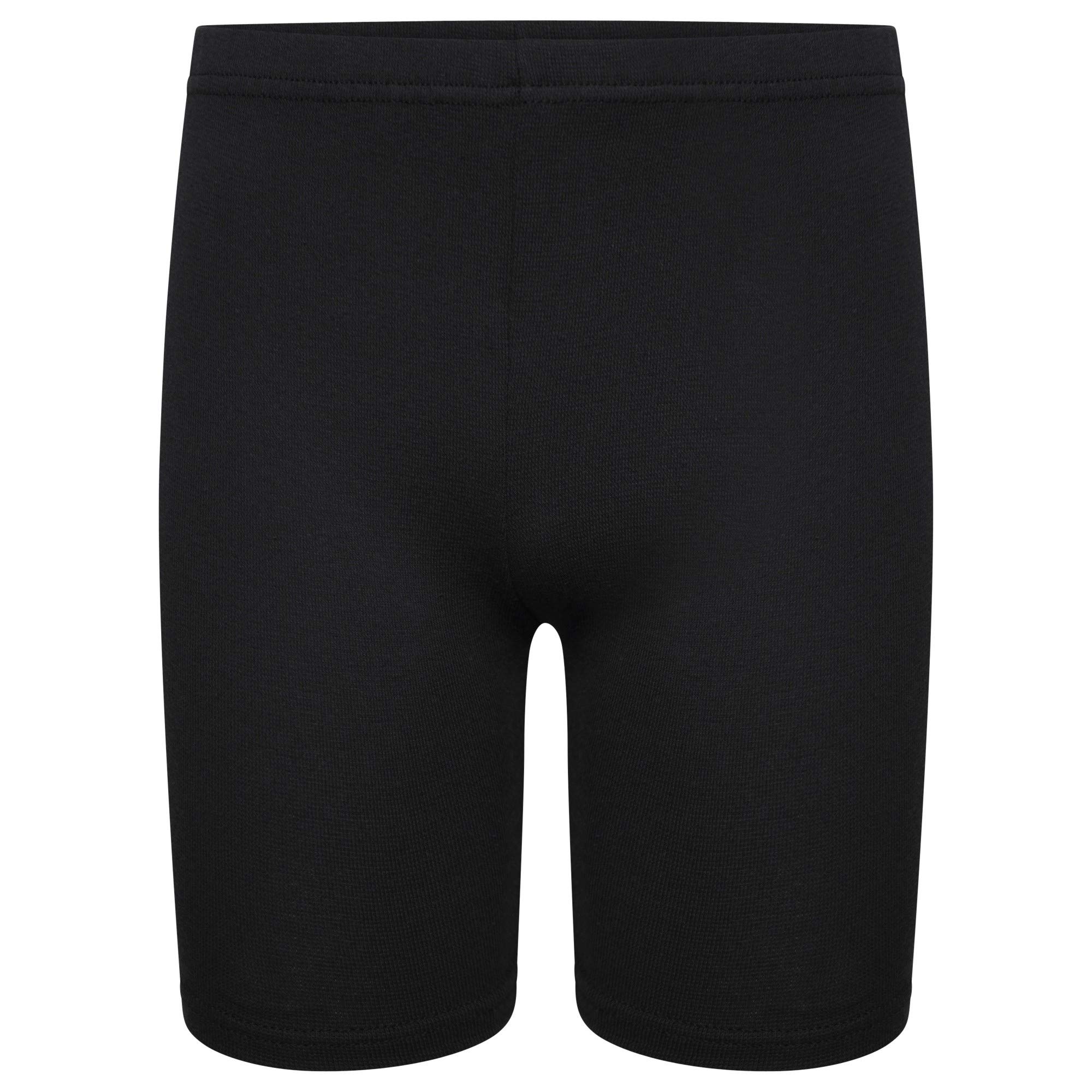clickstostyle Girls Kids Stretch Cycling Cotton PE School Uniform Dance Gym Swim Shorts (Black, 5-6 Years)