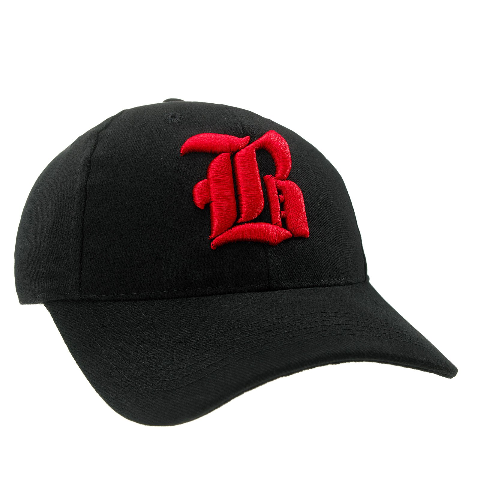 4Sold 1976 Men's B Black Red 4Sold Casual Baseball Gothic B Letter Cap Caps Snap Back Hat Hats Snapback (B Black Red)