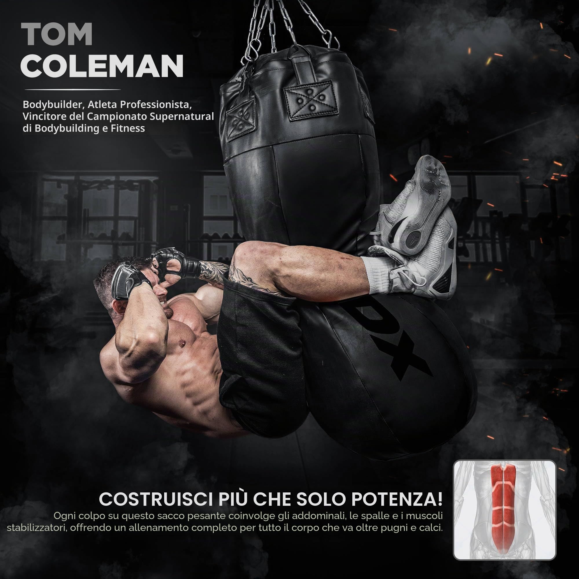 RDX 4FT Uppercut Body Sacco da boxe, Maya Hide Pelle Pesante Bag Set con Guantoni e Catena, Arti Marziali MMA Pugilato Muay Thai Kick Boxing, Casa Palestra Punch Sacchi