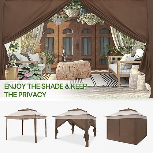 Miniatura 6 de COOS BAY Tienda de campaña instantánea desplegable de 11 x 11 pulgadas con 4 paredes laterales, refugio para exteriores con bolsa de transporte,