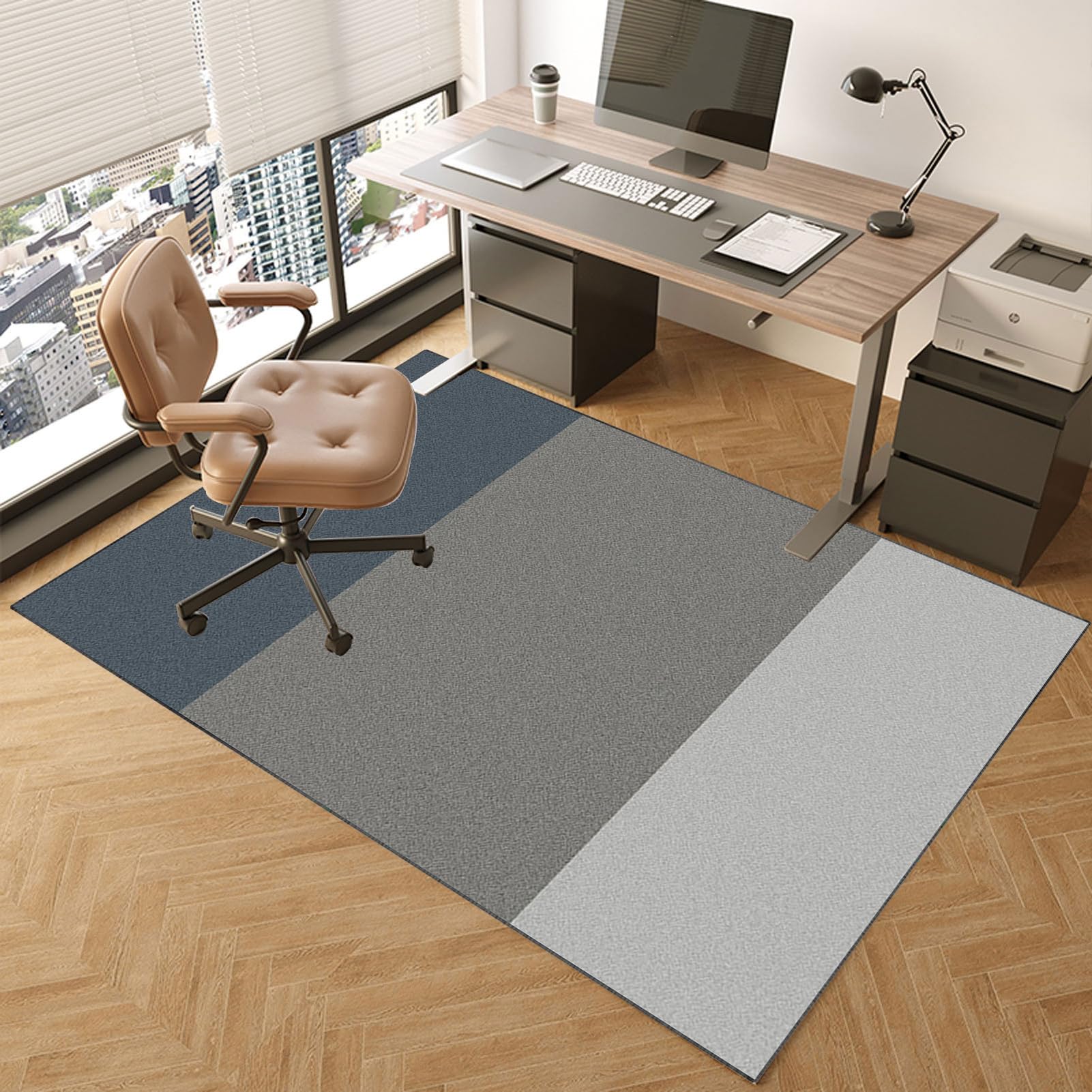 ZOLTA Tappeto Sedia Ufficio - Tappeto Salvapavimento - Tappeto Sotto Sedia Ufficio - Tappeto Plastica Salvapavimento e Proteggi Parquet - 0,5x90x120 cm - Grigio