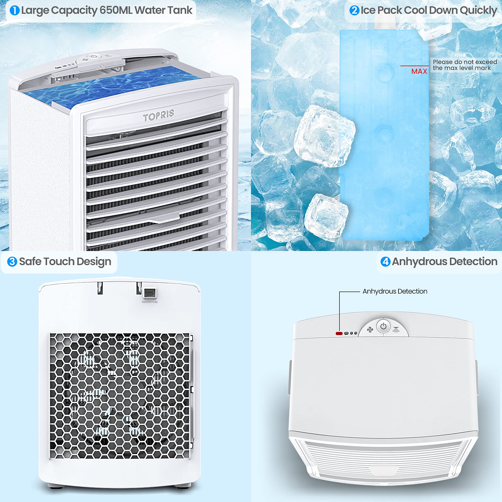 Buy Portable Air Conditioner Cooling Fan Mini Rechargeable Personal Air