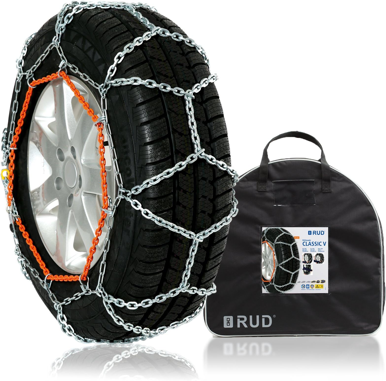 RUD19657 Snow Chains Classic V Rudmatic Bracket Mounting, Set of 2, 0164