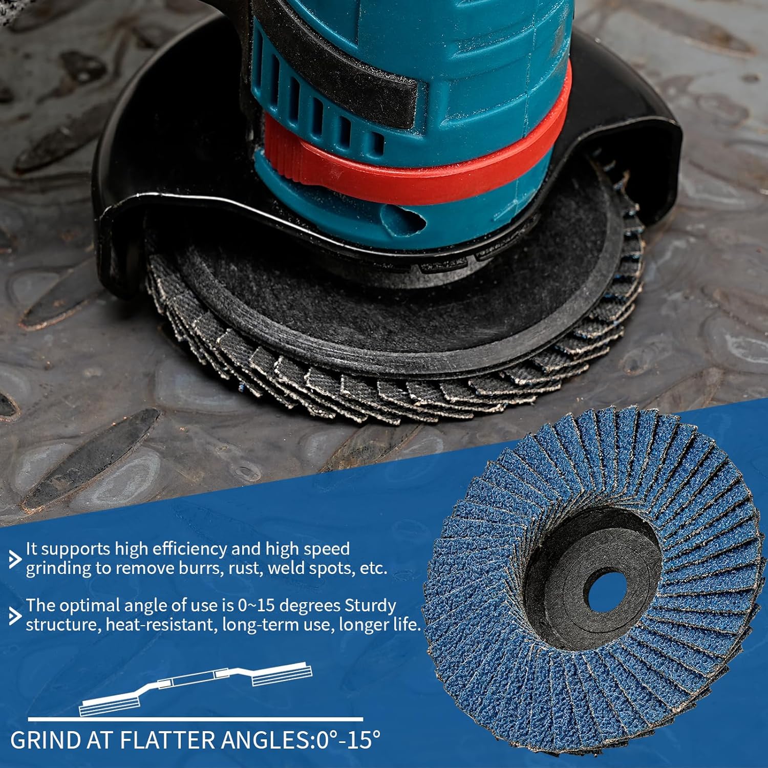 3 Inch Flap Disc 60Grit 10Pack, W3/8" Arbor Hole Grinding Disc for Stock & Rust Removal Grinding Sanding Finishing Deburring