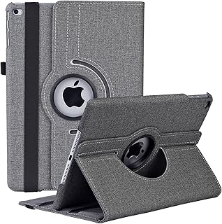 iPad Case Fit 2018/2017 iPad 9.7 6th/5th Generation - 360 Degree Rotating iPad Air 2 Case Cover with Auto Wake/Sleep Founction Compatible with Apple iPad 9.7 Inch (6th Gen, 5th Gen) - Denim Grey