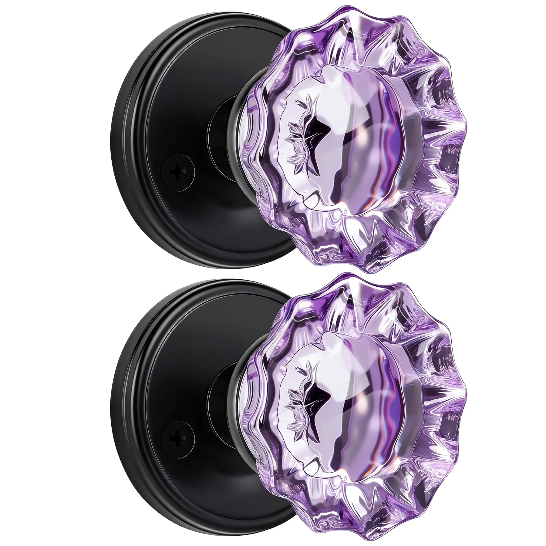 Glass Door Knobs Interior Vintage Privacy Door Knob with Lock — Amazon image 30