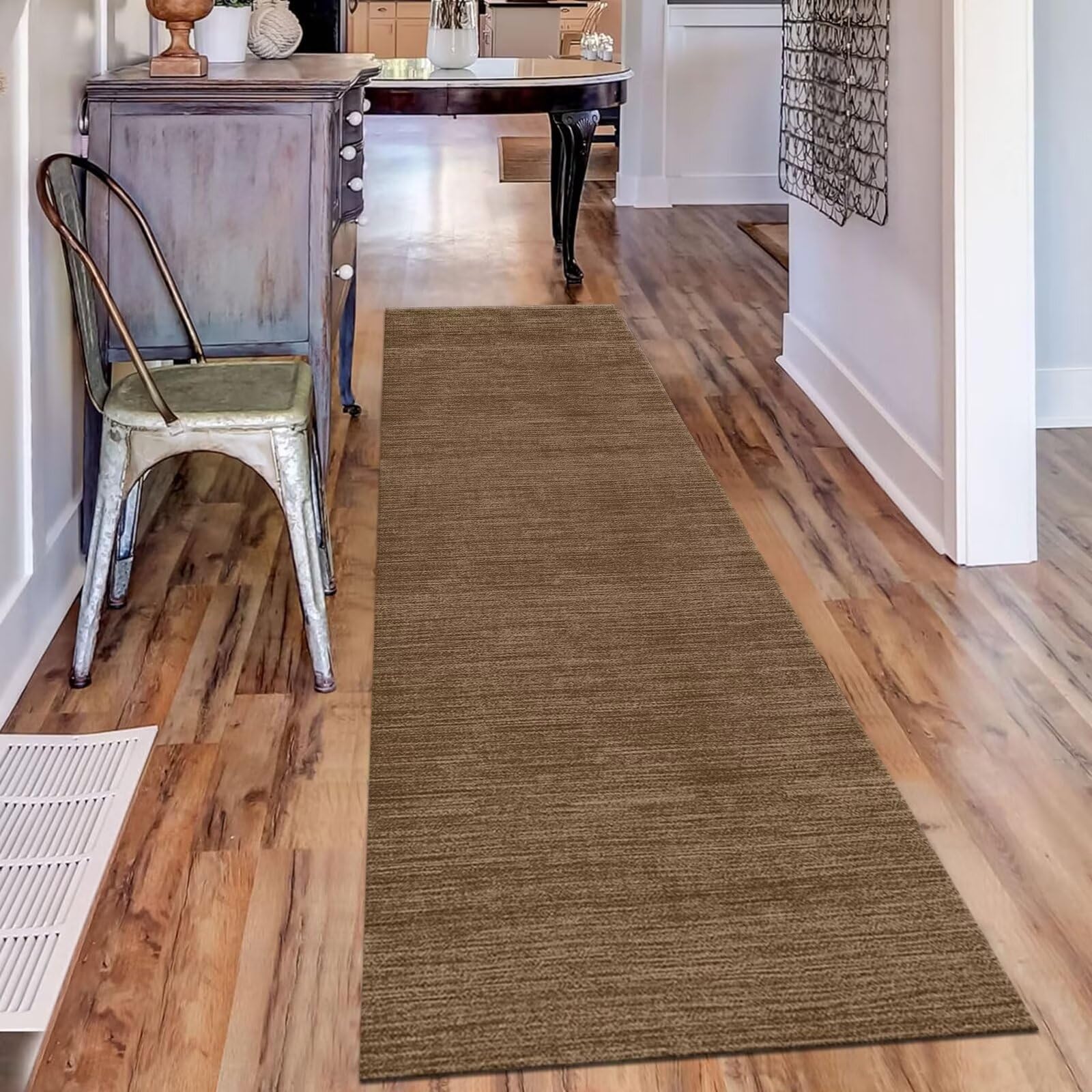 Tapijtloper Vloerkleed Keukenloper Wasbaar Antislip Keukentapijt Lopers Donkerbruin Hal Keuken gang woonkamer 100X240CM Tapijtmatten Antislip Runner slaapkamer vloermat per meter Tapijten Deurmatten