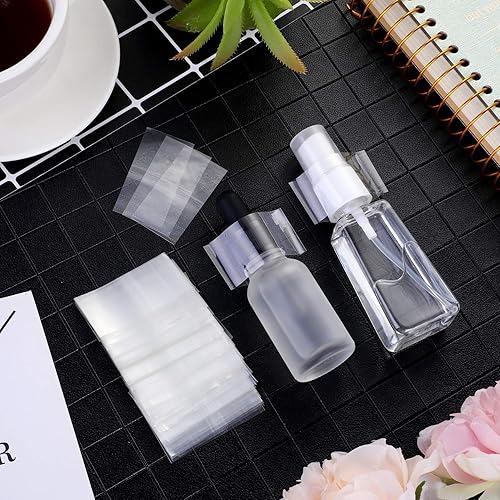 Vista 5 de Outus 500 piezas de envoltura retráctil perforada para botellas termorretráctiles (transparente)