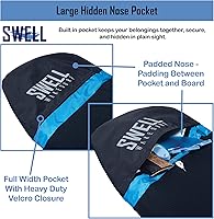 Vista 4 de SWELL Wakesurf - Calcetín de wakesurf de longitud ajustable con nariz acolchada y bolsillo, cubierta de wakeboard, talla única para todas las bolsas