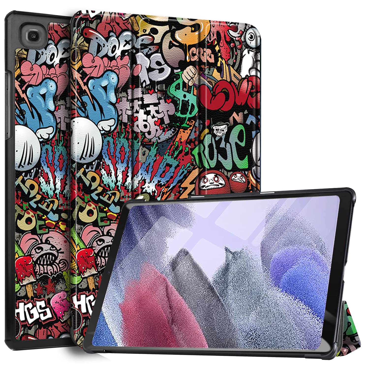 Robustrion Smart Trifold Hard Back Flip Stand Case Cover for Samsung Tab A7 Lite Cover 8.7 Inch Samsung Galaxy Tab A7 Lite Cover SM-T220/T225 -Hippy (B0988YNWGR) Amazon Price History, Amazon Price Tracker