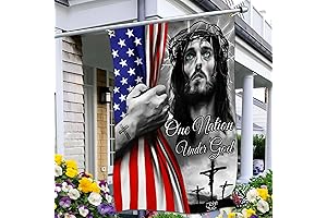 One Nation Under God Flag Christian Jesus American Flags for Outside