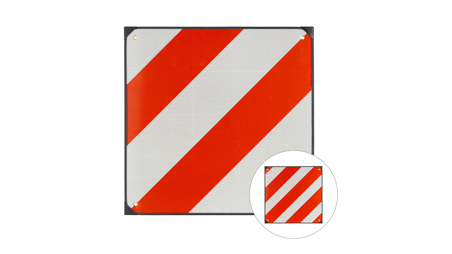 Aluminium Waarschuwingsbord Voor Italië/Spanje, 50 X 50 Cm Reflecterend Voor Fietsendragers Achteraanhanger Caravans